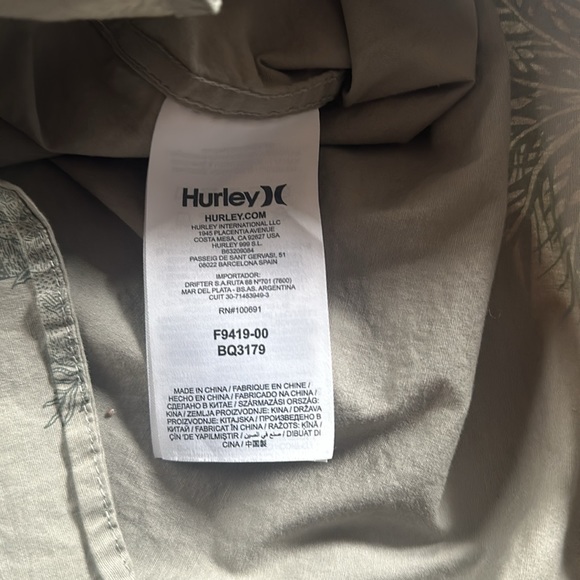 Hurley Mens Hawaiian Palm Tree & Pineapple Short Sleeve Button Up Shirt Size XL - Picture 6 of 7